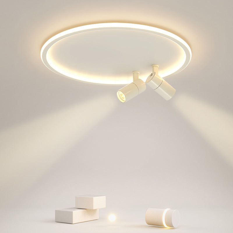 Circular LED Flush Mount Light Nordic Acrylic Study Room Ceiling Fixture with Spotlight