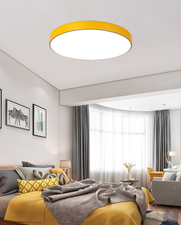 Nordic Style Metal Flush Mount Ceiling Lamp Round Shape LED Flush Mount Lighting for Bedroom