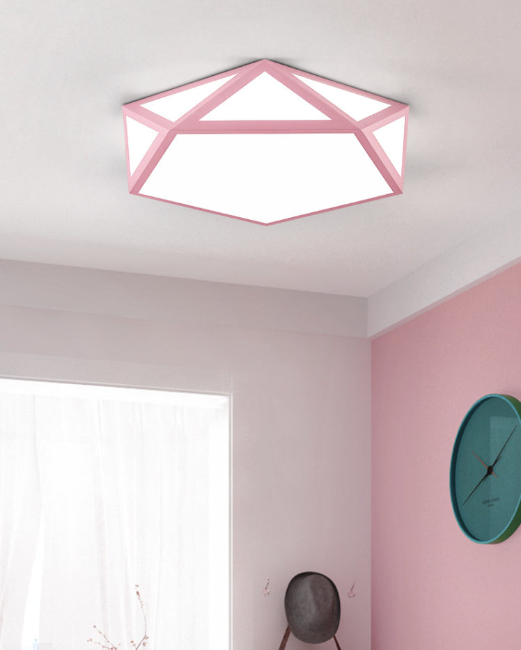 Nordic Style Flush Mount Ceiling Lamp Diamond Shape LED Flush Mount Lighting for Bedroom