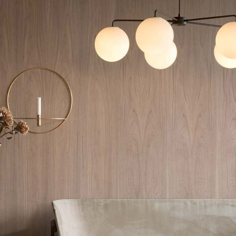 Modern Minimalist Chandelier Light Fixture Spherical White Glass 5 Light Ceiling Chandelier for Living Room