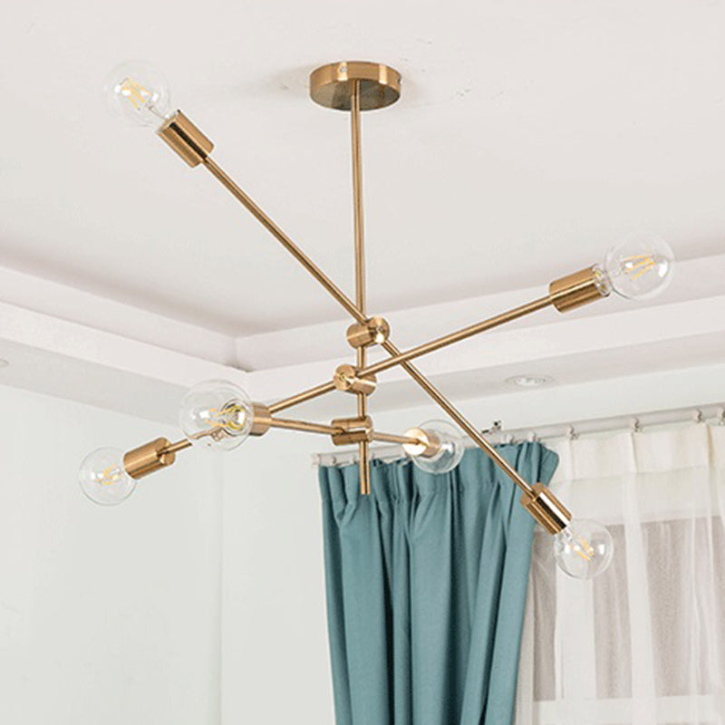 Oro 6 luce molecolare lampadario illuminazione moderna sfera vetro sospeso a sospensione per soggiorno