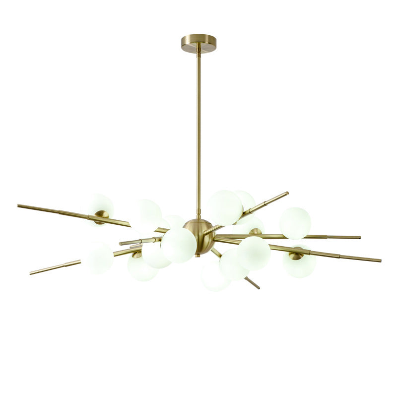 Modern Starburst Hanging Chandelier Light Opal Glass Shade Ceiling Chandelier for Living Room