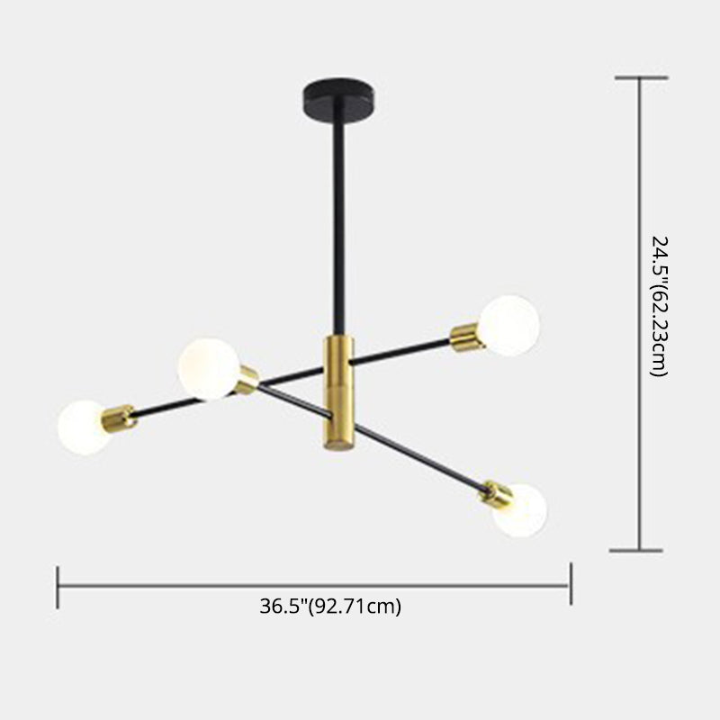Lampaggio del lampadario molecolare nero Luce sospesa in vetro moderno per soggiorno per soggiorno