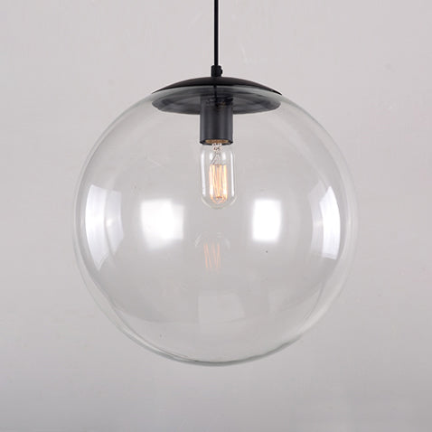 Accensione a ciondolo Globe Industrial 6 "/8"/12 "1 Luce Light Clear Glass Appesi Luce in nero/Chrome