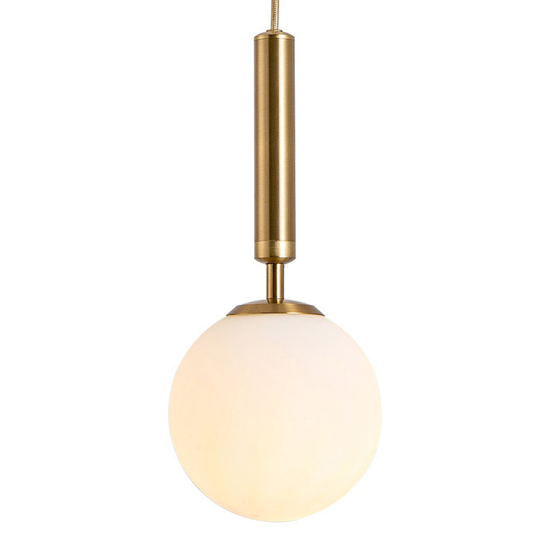 1 Light Sphere Pendant Lighting Mid-Century Modern White Glass Pendant Lighting Fixtures for Restaurant