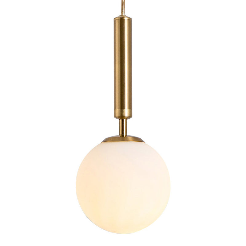 1 Light Sphere Pendant Lighting Mid-Century Modern White Glass Pendant Lighting Fixtures for Restaurant