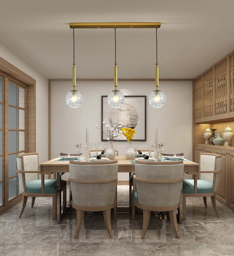 3 Lights Spherical Multi Light Pendant Creative Modern Glass Pendant for Clothing Store