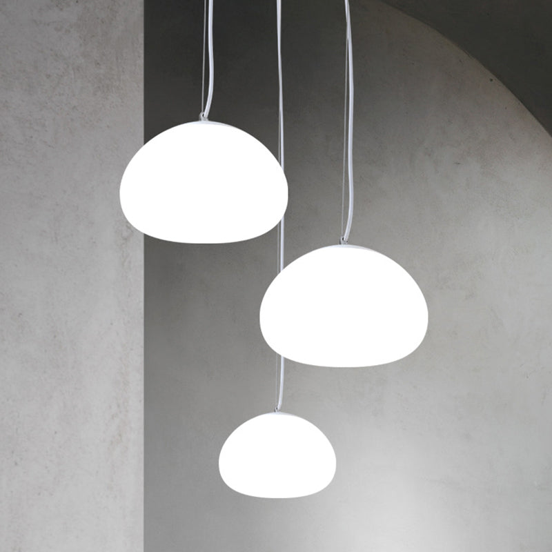 1 éclairage pendentif en dôme léger moderne de plafond de pendentif en verre moderne pour restaurant