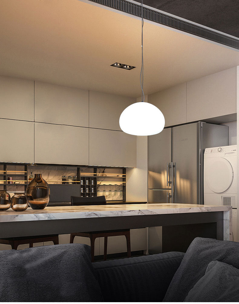 1 éclairage pendentif en dôme léger moderne de plafond de pendentif en verre moderne pour restaurant