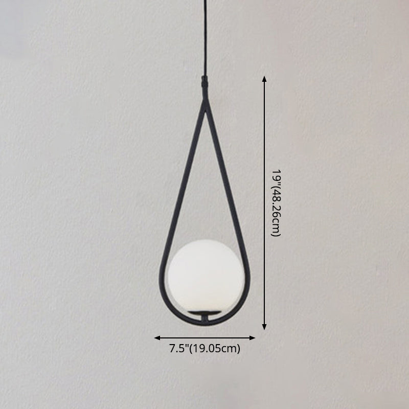 1 luminaires suspendus légers au milieu du siècle moderne en verre blanc suspendu suspendu pour chambre à coucher