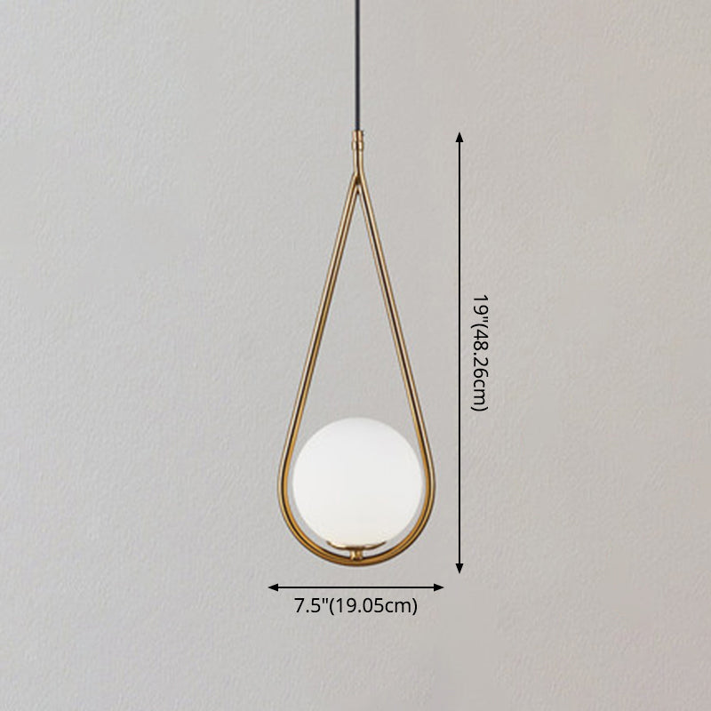 1 luminaires suspendus légers au milieu du siècle moderne en verre blanc suspendu suspendu pour chambre à coucher