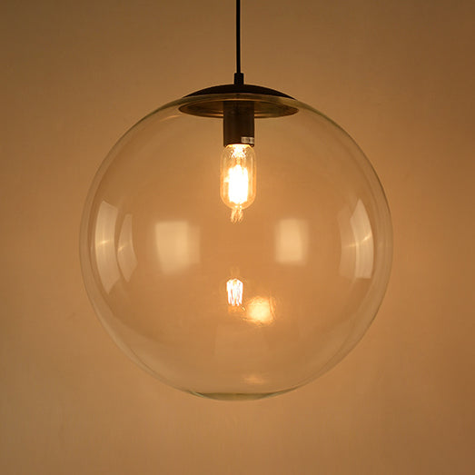 Accensione a ciondolo Globe Industrial 6 "/8"/12 "1 Luce Light Clear Glass Appesi Luce in nero/Chrome
