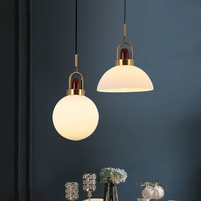 1 Light Ceiling Light Modern Simple White Glass Hanging Pendant Lights for Restaurant
