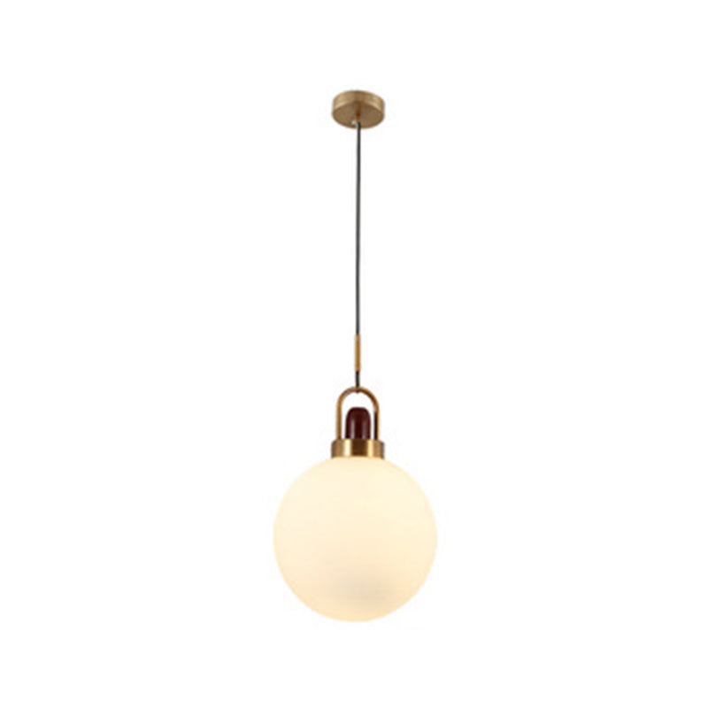 1 Light Ceiling Light Modern Simple White Glass Hanging Pendant Lights for Restaurant