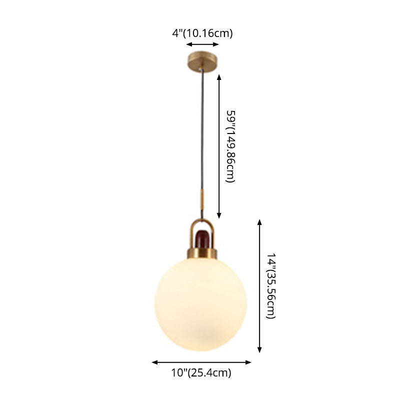 1 Light Ceiling Light Modern Simple White Glass Hanging Pendant Lights for Restaurant