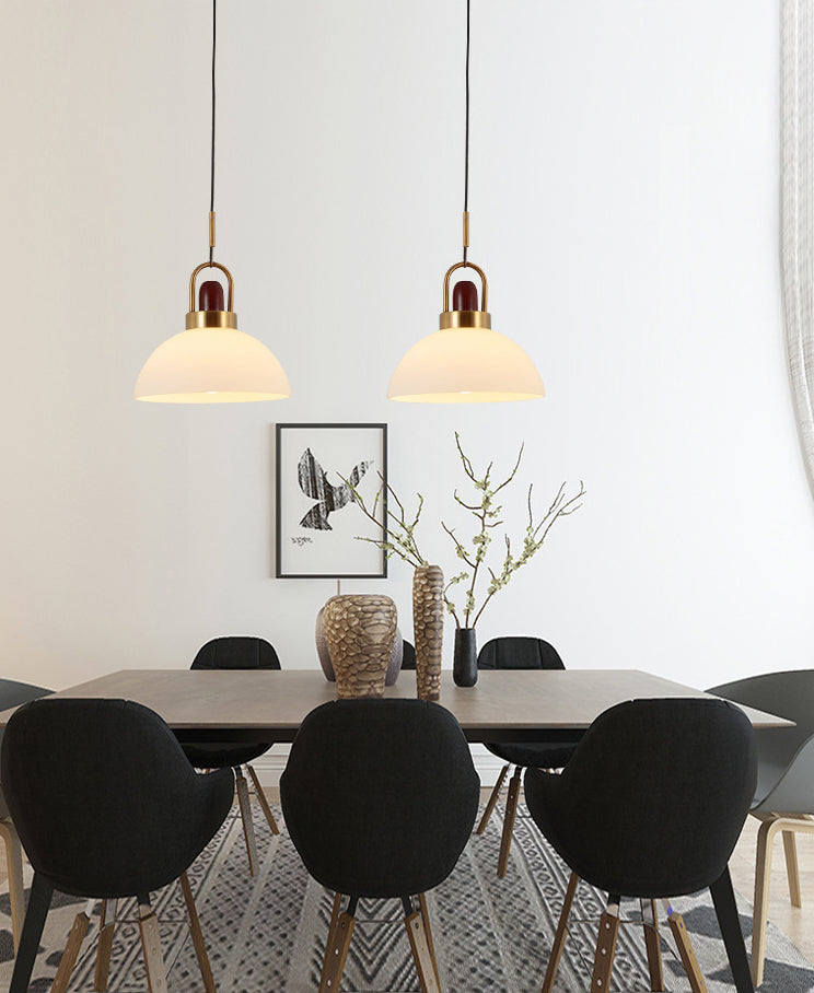 1 Light Ceiling Light Modern Simple White Glass Hanging Pendant Lights for Restaurant