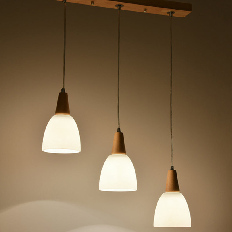 Cone Hanging Pendant Lights Modern Simple White Glass Pendant Ceiling Lights for Restaurant