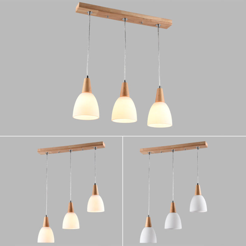 Cone Hanging Pendant Lights Modern Simple White Glass Pendant Ceiling Lights for Restaurant
