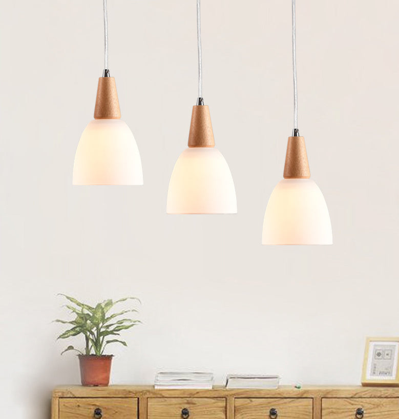 Luci a sospensione sospesa cono moderni moderni a soffitto a sospensione in vetro bianco per il ristorante