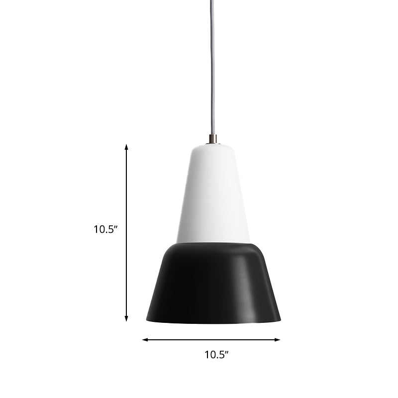Cone Hanging Light Fixture Macaron Metal 1 Head 6.5"/10.5" Height Pink/Blue/Black Pendant Ceiling Light