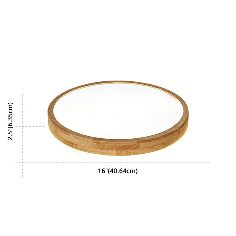 Houten Ronde Flush Mount Plafond Armatuur Minimalisme LED Hout Plafond Gemonteerd Profiel