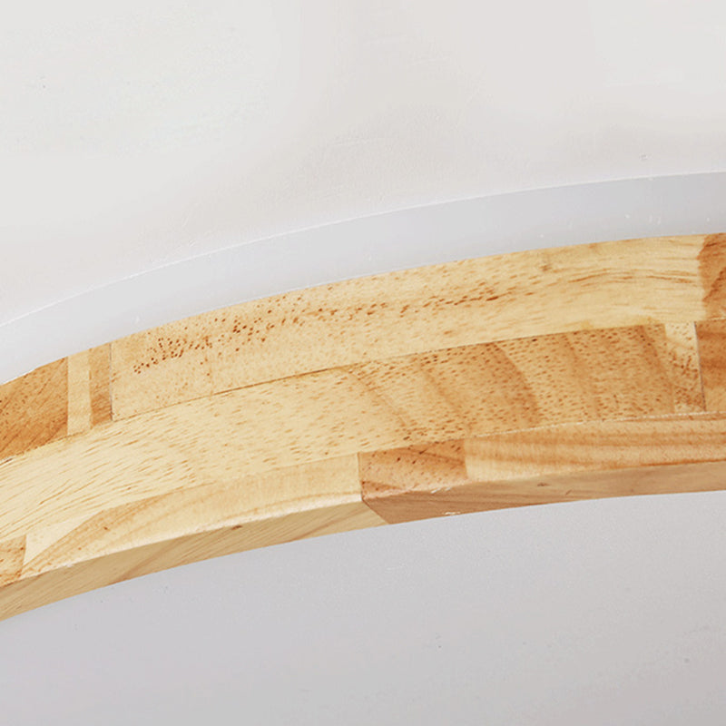 Houten Ronde Flush Mount Plafond Armatuur Minimalisme LED Hout Plafond Gemonteerd Profiel