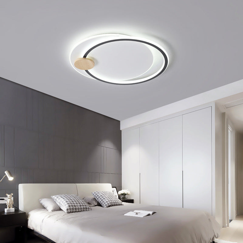 Circle Metal Flush Mount Ceiling Light Fixture Simple LED Close to Ceiling Lighting