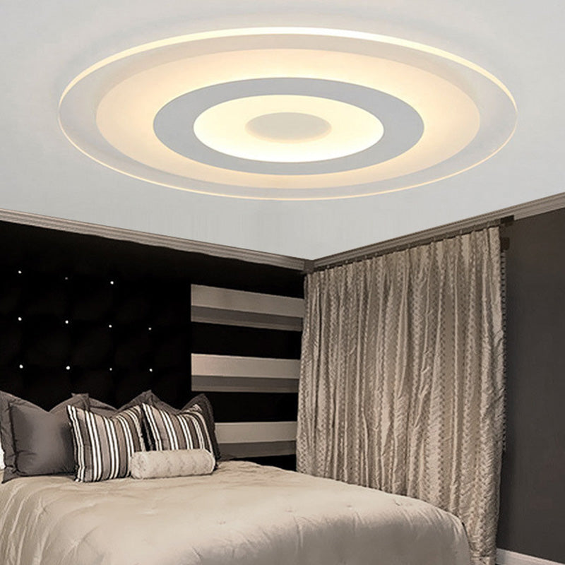 LED Slaapkamer Flush Mount Plafond Licht Armatuur Eenvoudige Witte Flush Mount Verlichting met ronde Acryl Schaduw