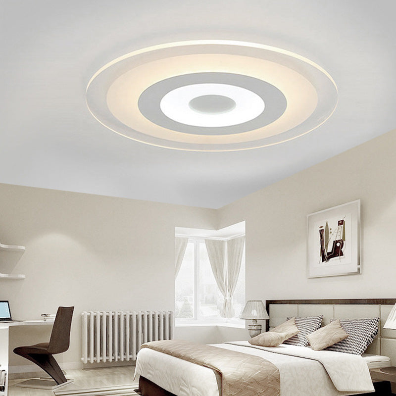 LED Slaapkamer Flush Mount Plafond Licht Armatuur Eenvoudige Witte Flush Mount Verlichting met ronde Acryl Schaduw