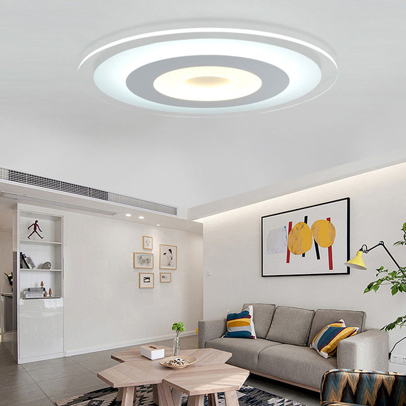 LED Slaapkamer Flush Mount Plafond Licht Armatuur Eenvoudige Witte Flush Mount Verlichting met ronde Acryl Schaduw