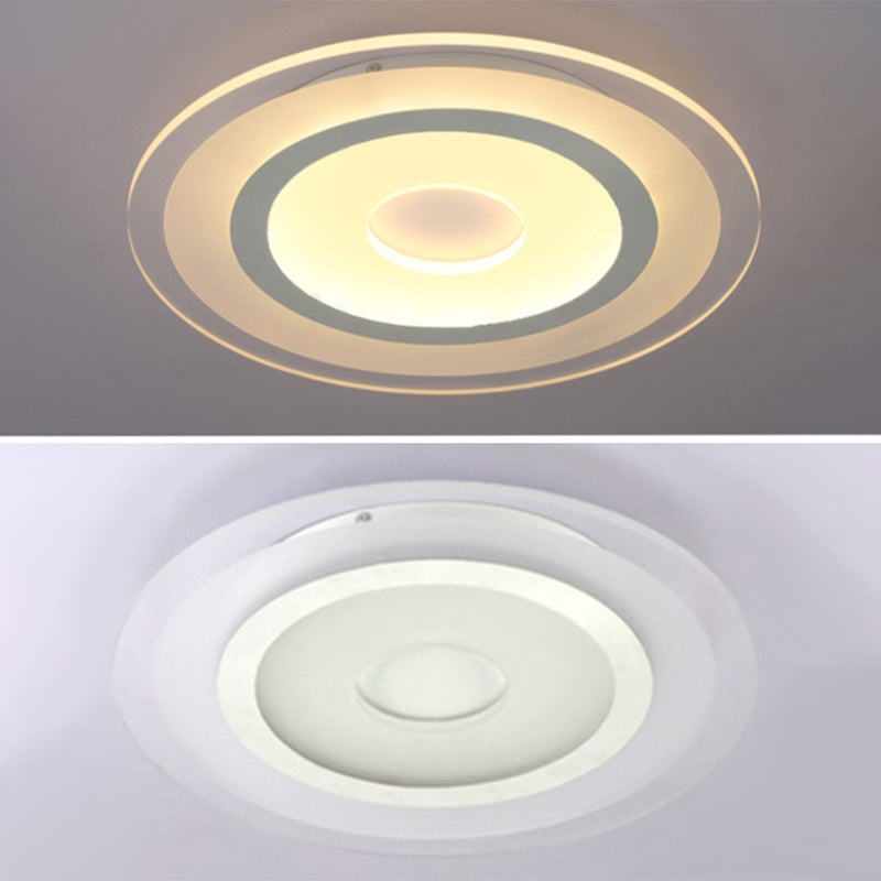 LED Slaapkamer Flush Mount Plafond Licht Armatuur Eenvoudige Witte Flush Mount Verlichting met ronde Acryl Schaduw