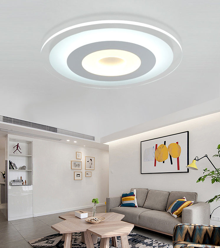 LED Slaapkamer Flush Mount Plafond Licht Armatuur Eenvoudige Witte Flush Mount Verlichting met ronde Acryl Schaduw