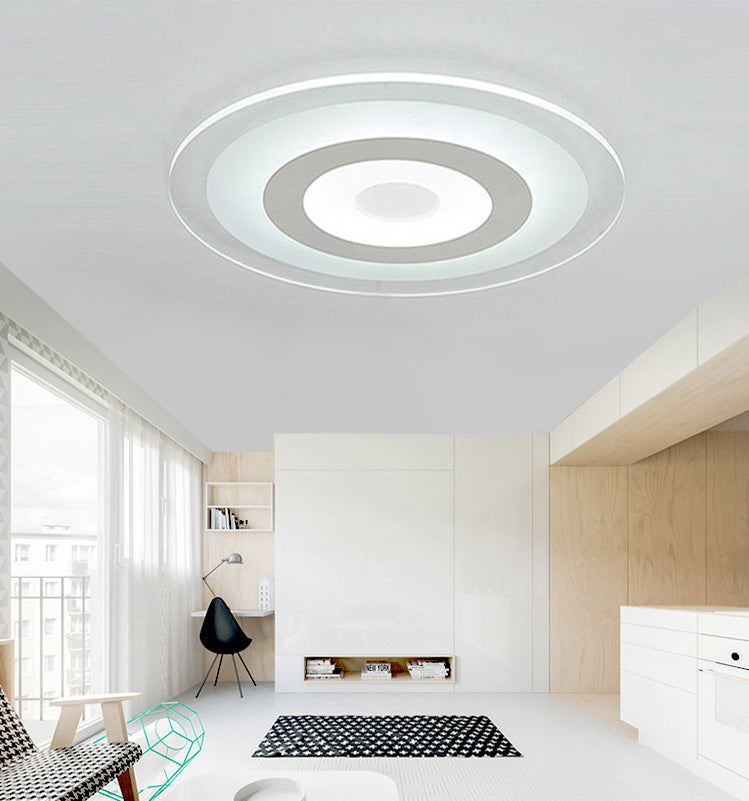 LED Slaapkamer Flush Mount Plafond Licht Armatuur Eenvoudige Witte Flush Mount Verlichting met ronde Acryl Schaduw