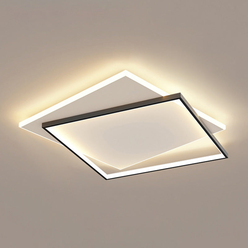 Vierkant metaal dicht bij het plafond Verlichtingsarmatuur Moderne LED zwart-witte inbouwverlichting