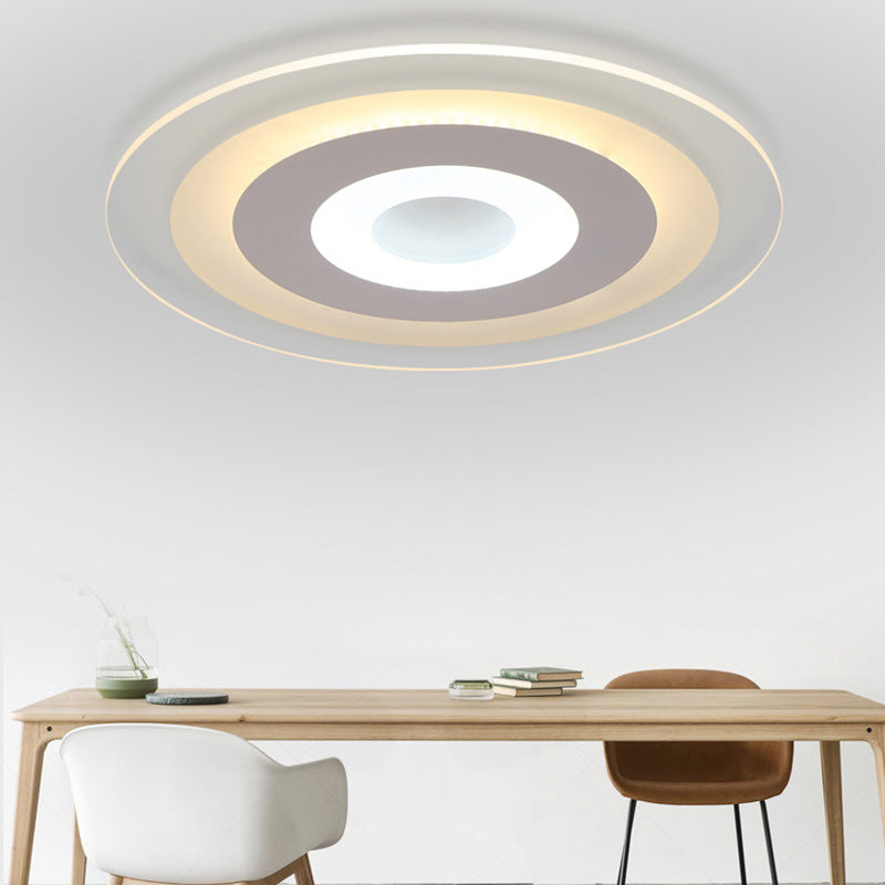 Round Acrylic Flush Ceiling Light Fixture Minimalist LED White Close to Ceiling Lighting Fixture