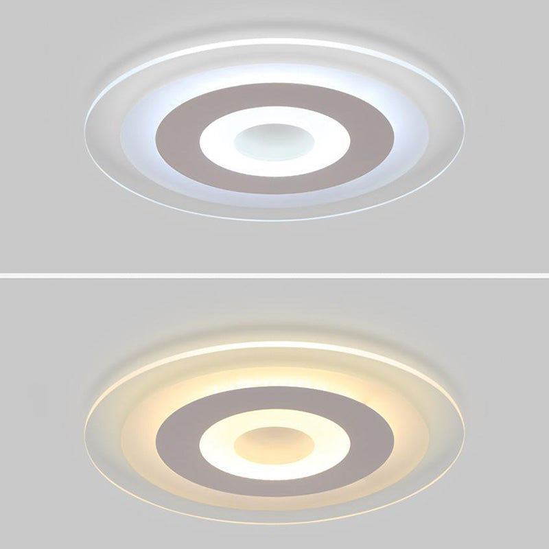 Round Acrylic Flush Ceiling Light Fixture Minimalist LED White Close to Ceiling Lighting Fixture