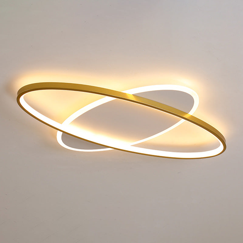 Gouden ovale inbouwlamp minimalistische stijl LED metalen plafondlamp