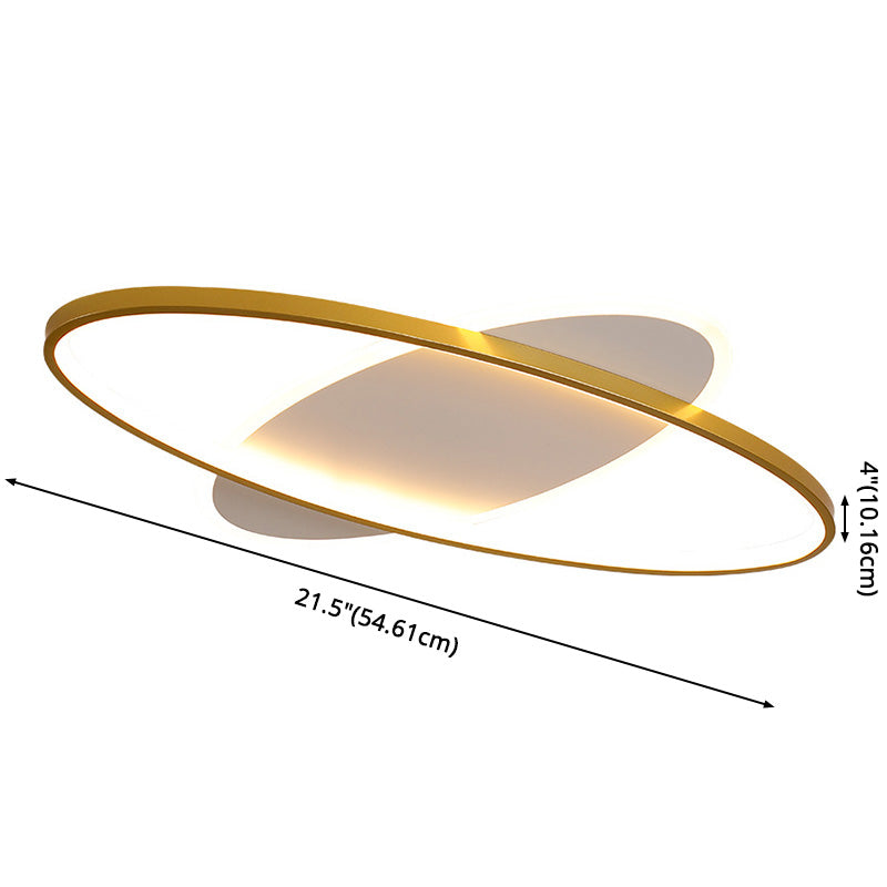 Gouden ovale inbouwlamp minimalistische stijl LED metalen plafondlamp