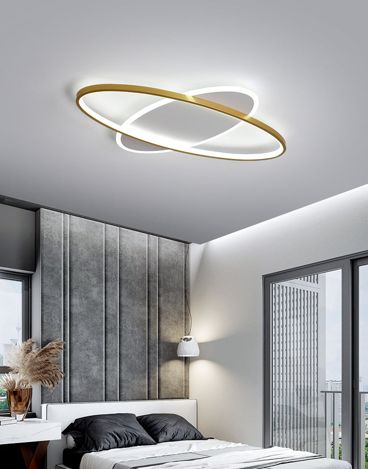 Gouden ovale inbouwlamp minimalistische stijl LED metalen plafondlamp