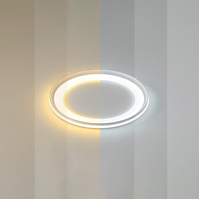 LED Bedroom Close to Ceiling Lighting Minimalist Style Flush Mount Lamp with Circle Metal Shade