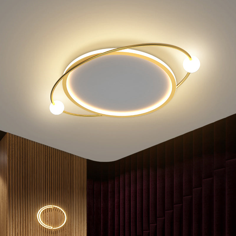 Gouden Ring Flush Mount Plafond Licht Eenvoud LED Acryl Dicht aan plafond lamp