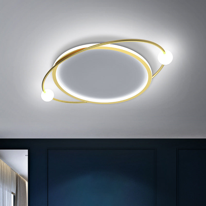 Gold Ring Flush Mount Ceiling Light Simplicity LED Acrylic Close to Ceiling Lamp