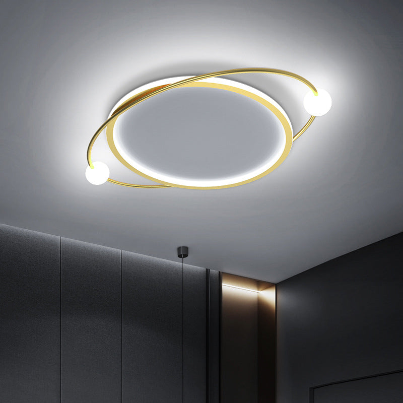 Gouden Ring Flush Mount Plafond Licht Eenvoud LED Acryl Dicht aan plafond lamp