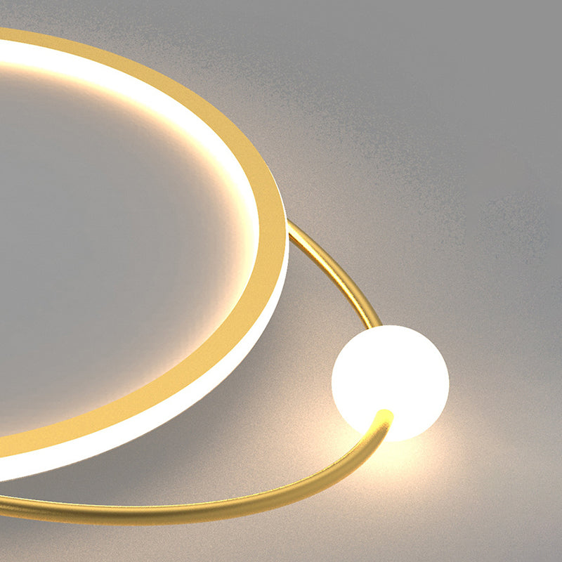 Gouden Ring Flush Mount Plafond Licht Eenvoud LED Acryl Dicht aan plafond lamp