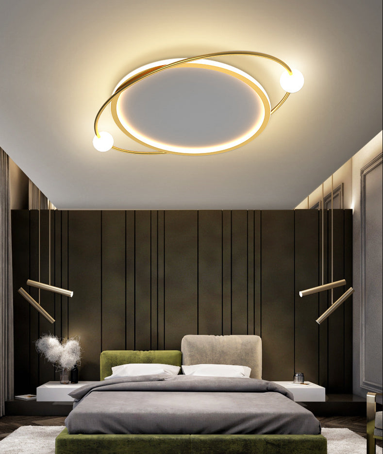 Gouden Ring Flush Mount Plafond Licht Eenvoud LED Acryl Dicht aan plafond lamp