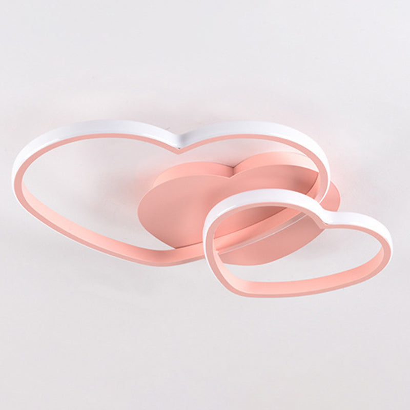 Metal Heart-Shape Flush Mount Lighting Modern Style LED Ceiling Mount Light Fixture