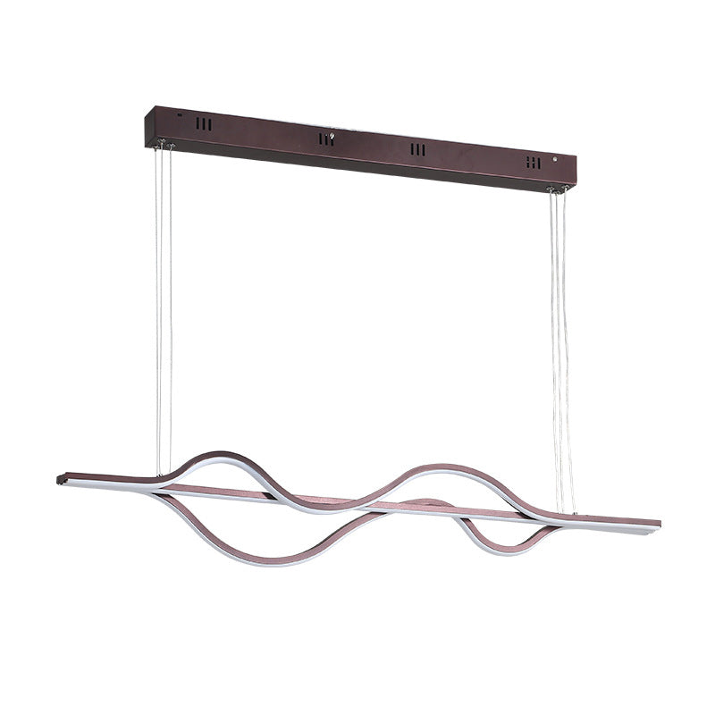 Brown Lines Island Lighting Fixture Contemporary LED Acrylic Hanging Ceiling Light