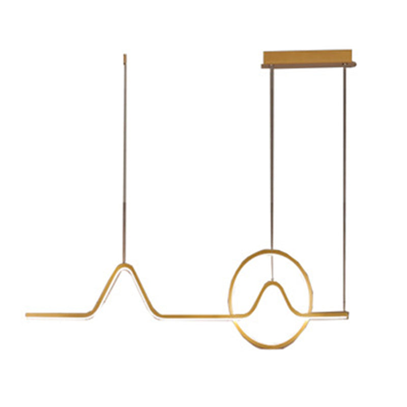 Metal Lines Island Lighting Fixture Contemporary Style LED Island Ceiling Light for Dinning Room