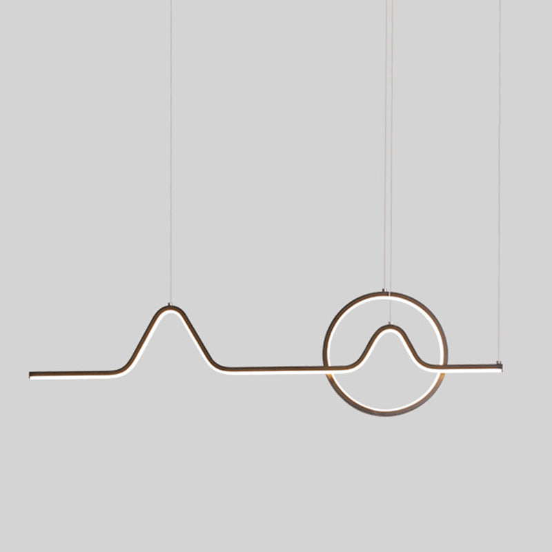 Metal Lines Island Lighting Fixture Contemporary Style LED Island Ceiling Light for Dinning Room