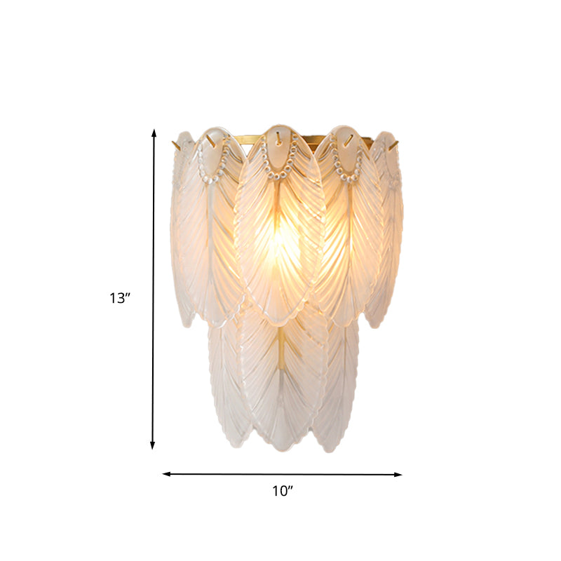 Tiered Wall Light Fixture Postmodern White Prismatic Glass 2/3 Lights Corridor Sconce Light